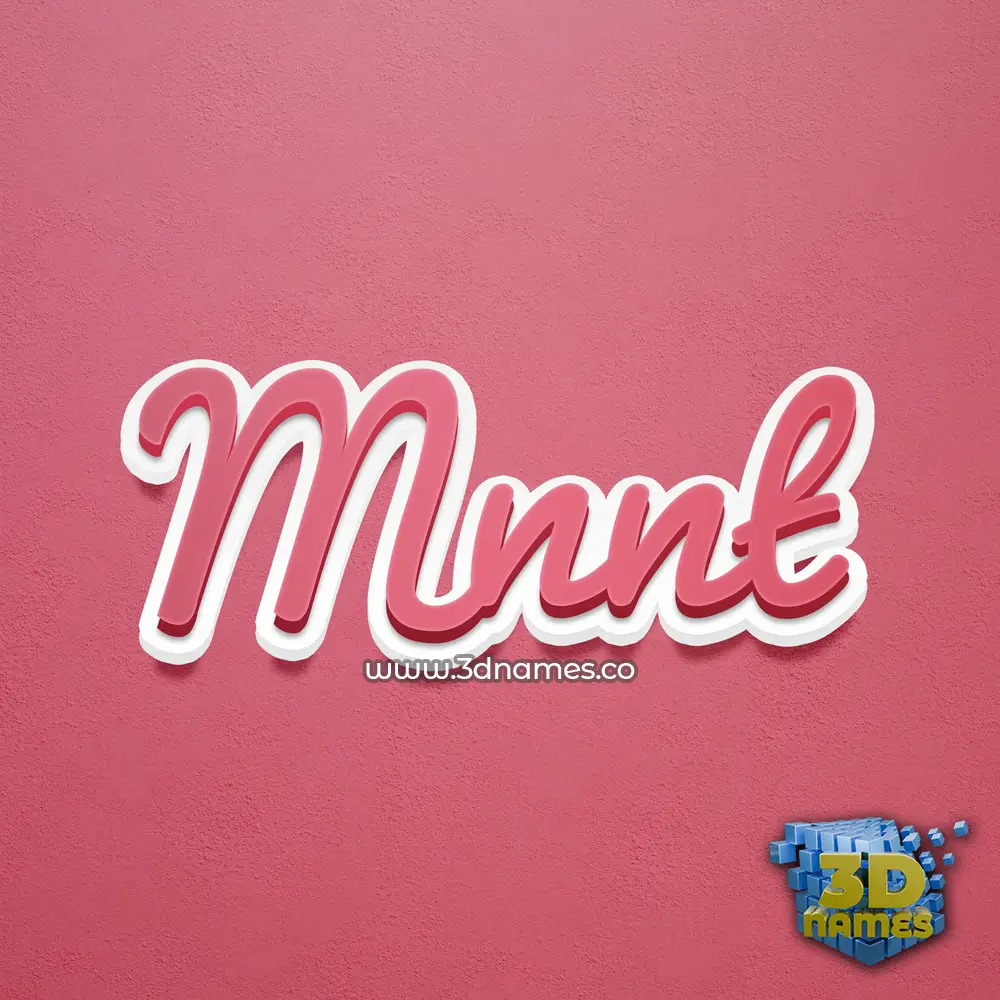 mnnt in Red Scribble style - 3D name wallpaper