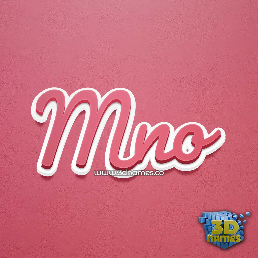 mno in Red Scribble style - 3D name wallpaper