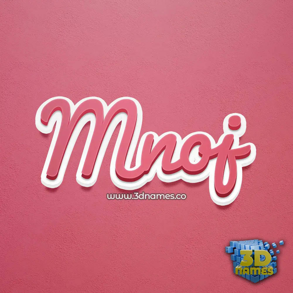 mnoj in Red Scribble style - 3D name wallpaper