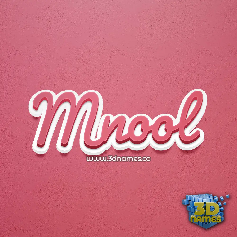 mnool in Red Scribble style - 3D name wallpaper
