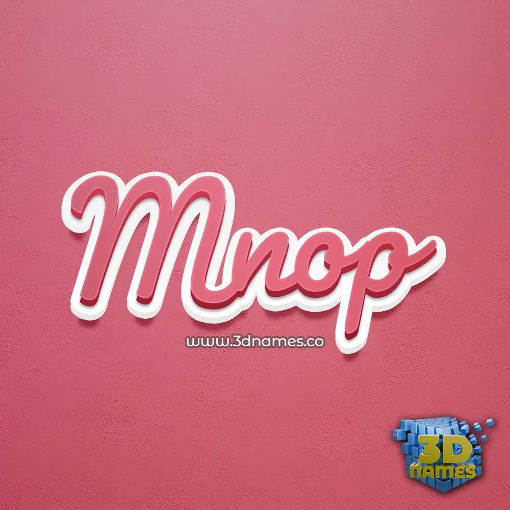 mnop in Red Scribble style - 3D name wallpaper