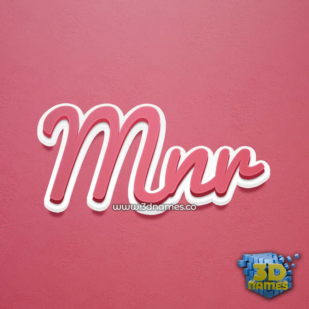 mnr in Red Scribble style - 3D name wallpaper