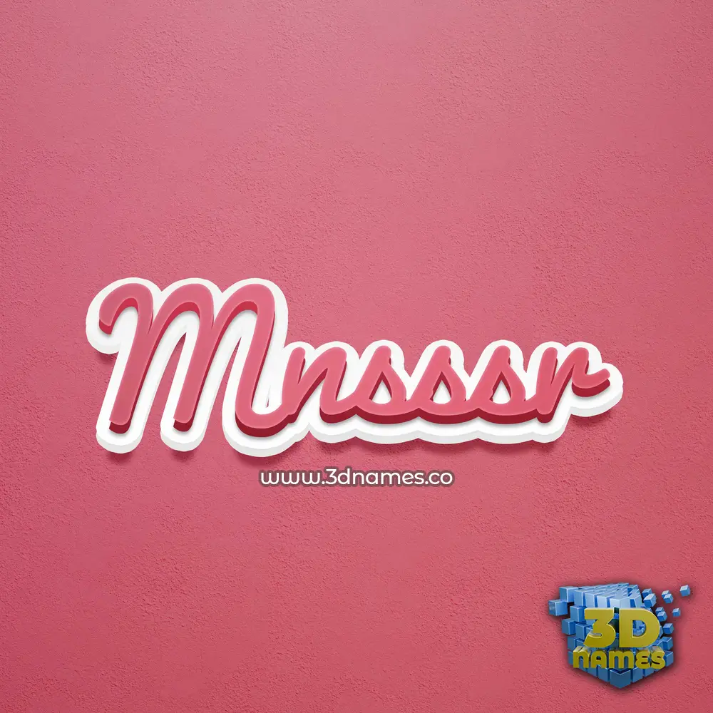 mnsssr in Red Scribble style - 3D name wallpaper