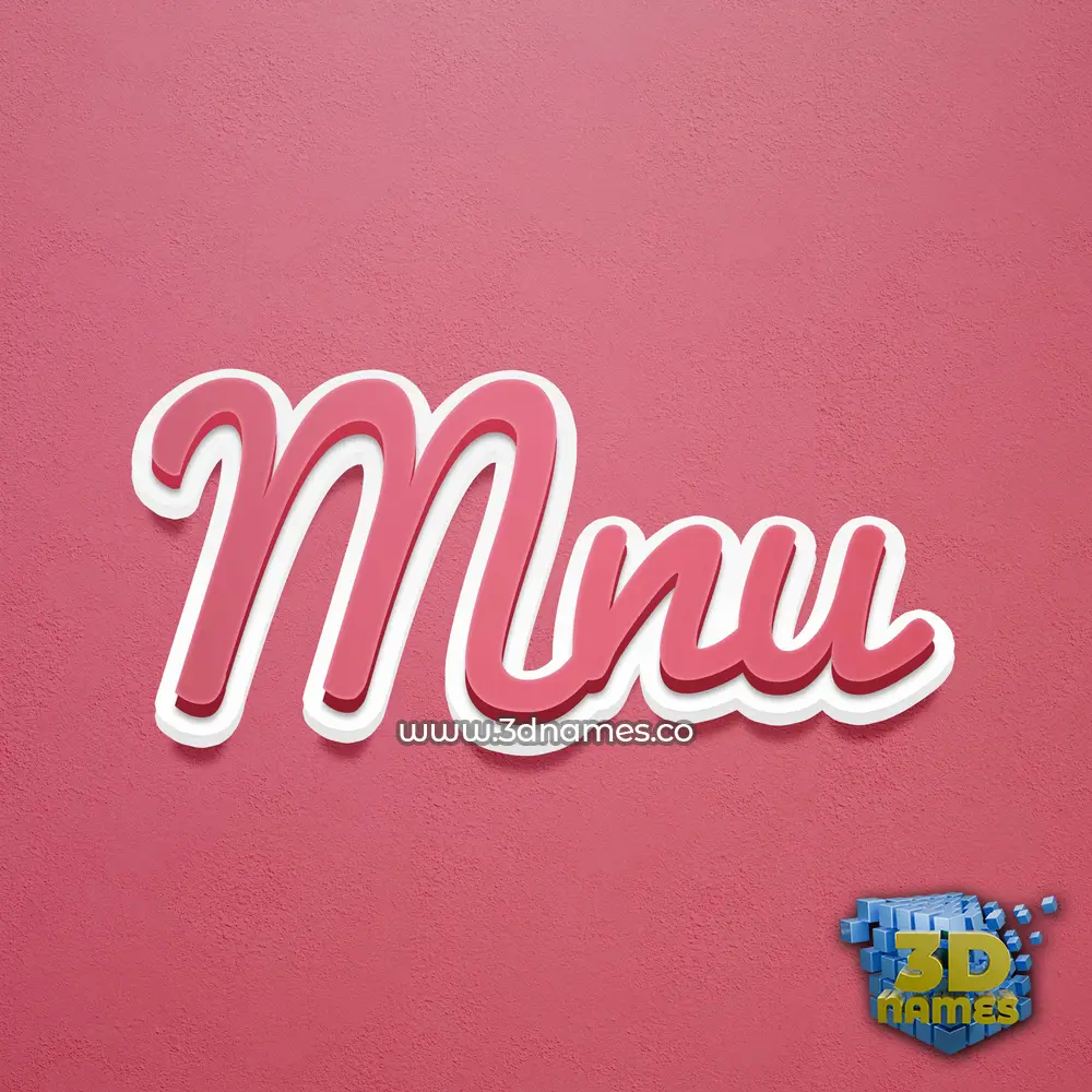 mnu in Red Scribble style - 3D name wallpaper