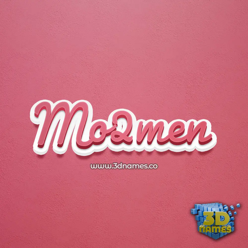 mo2men in Red Scribble style - 3D name wallpaper