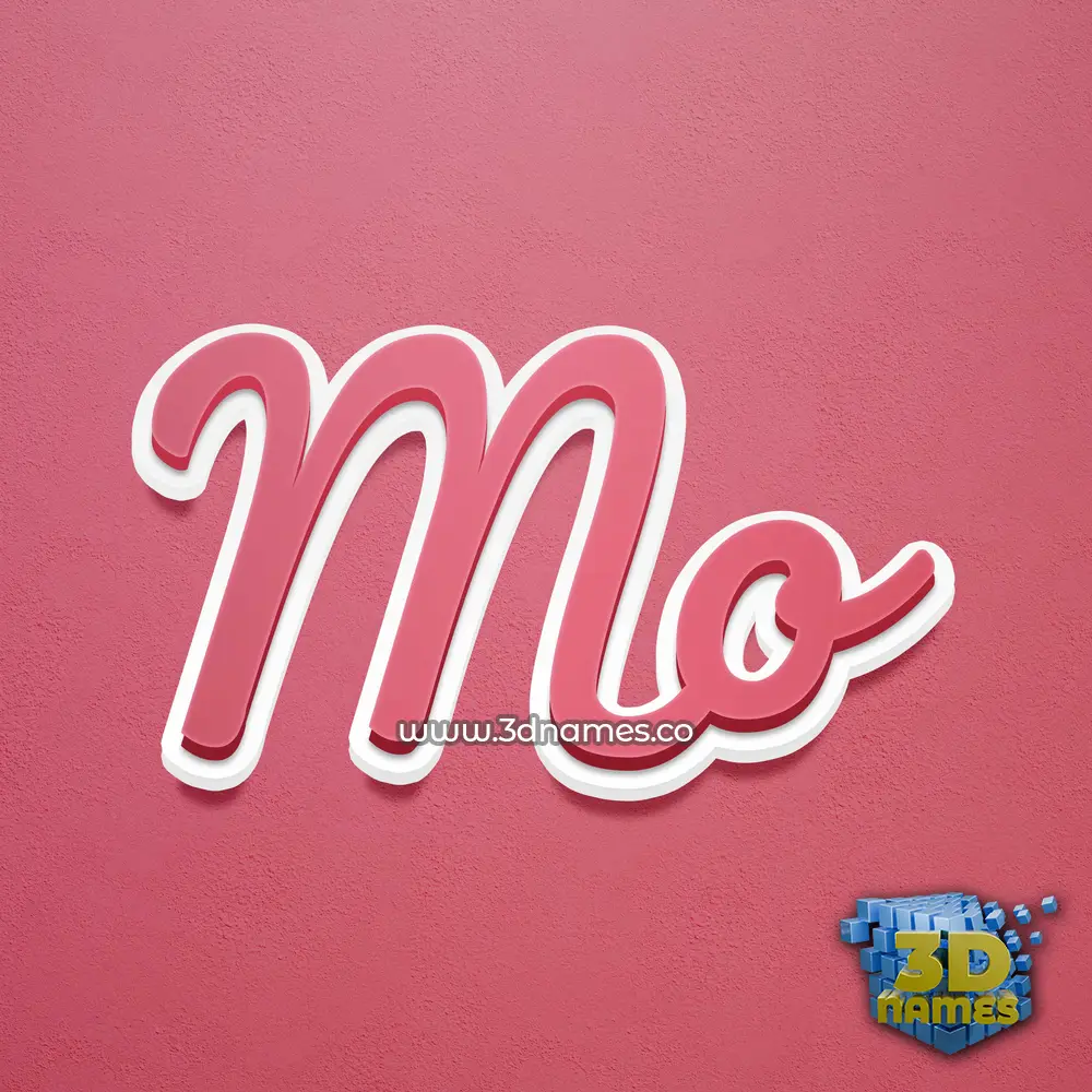 mo in Red Scribble style - 3D name wallpaper