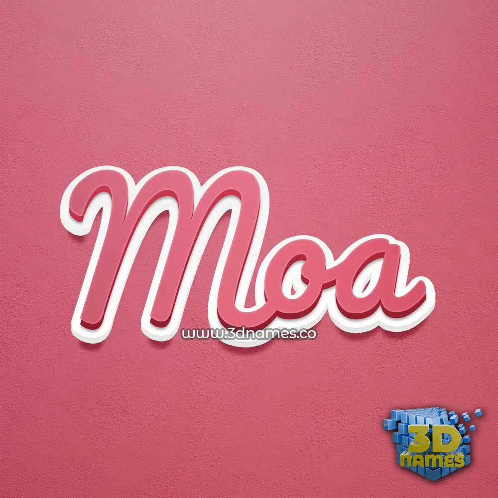 moa in Red Scribble style - 3D name wallpaper