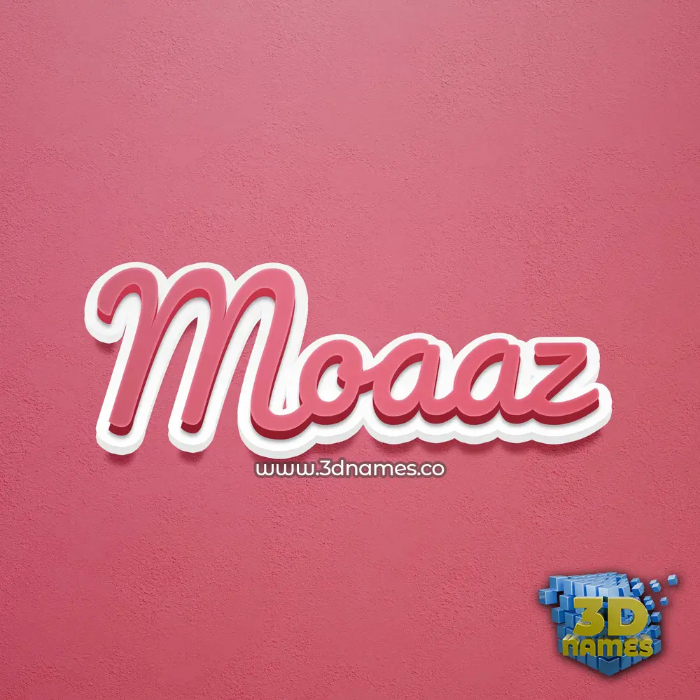 moaaz in Red Scribble style - 3D name wallpaper