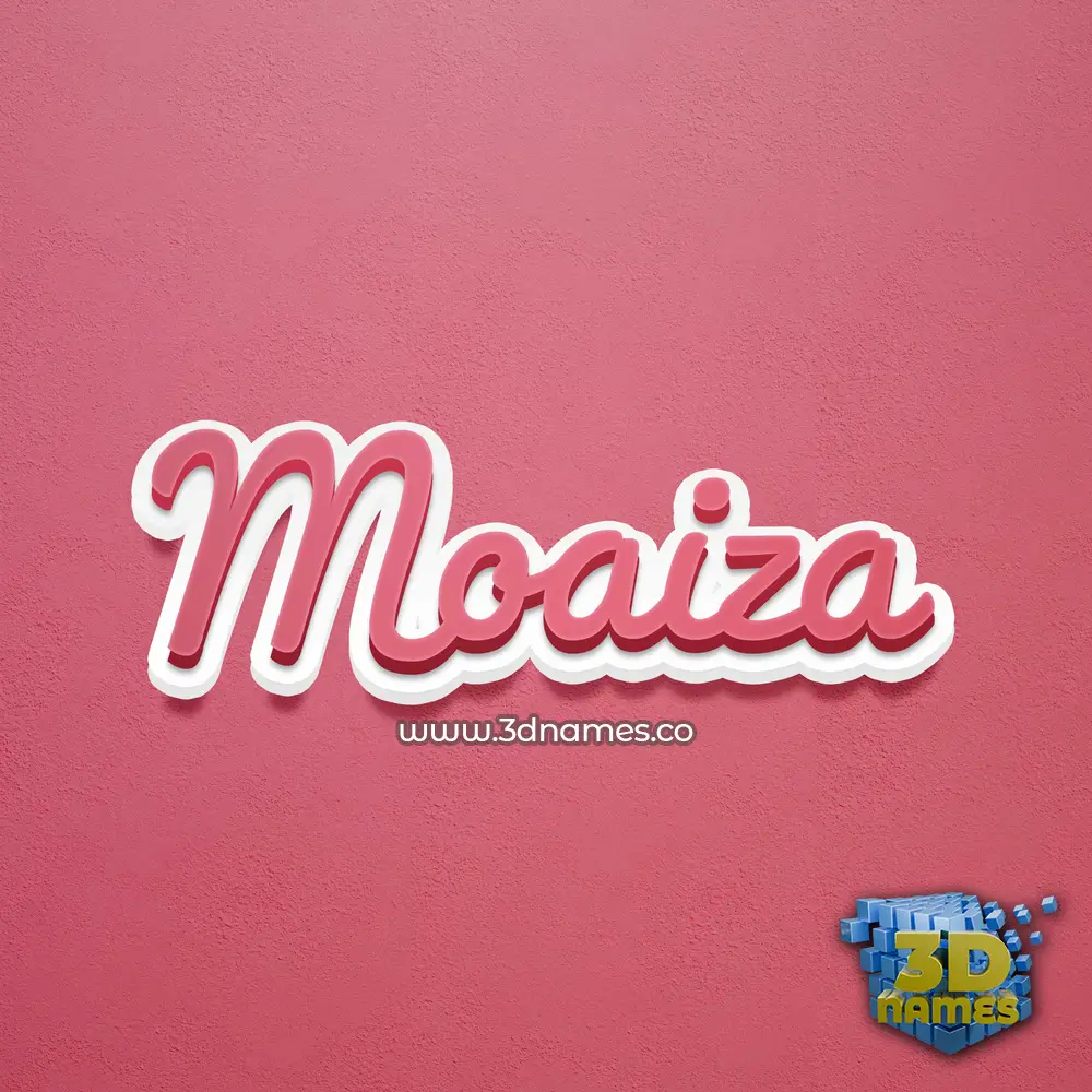 moaiza in Red Scribble style - 3D name wallpaper