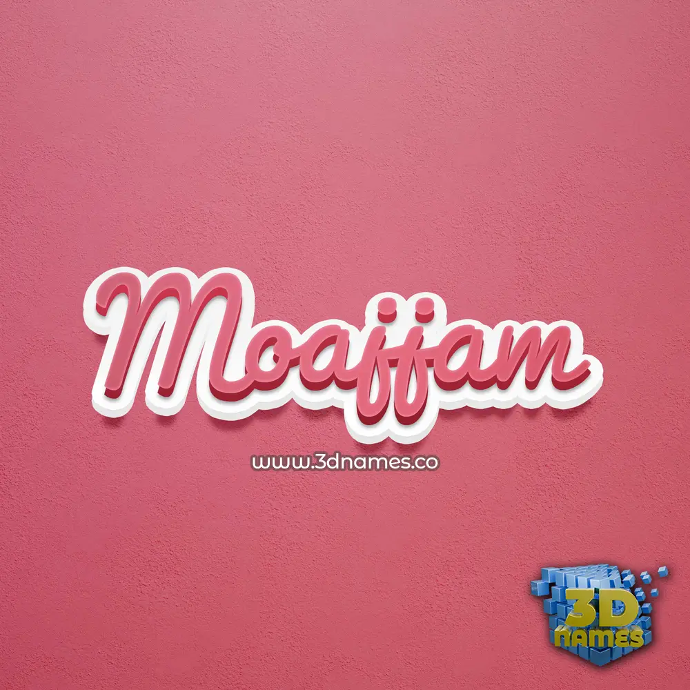 moajjam in Red Scribble style - 3D name wallpaper