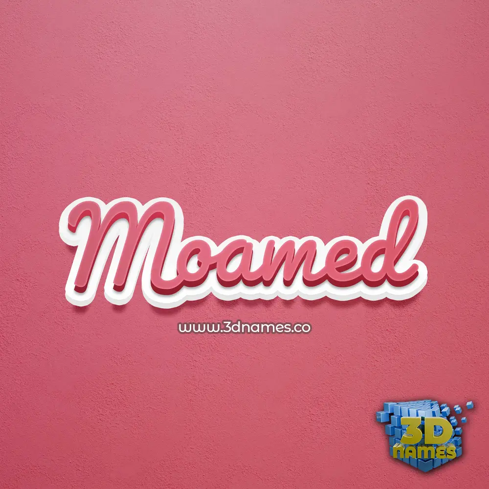 moamed in Red Scribble style - 3D name wallpaper