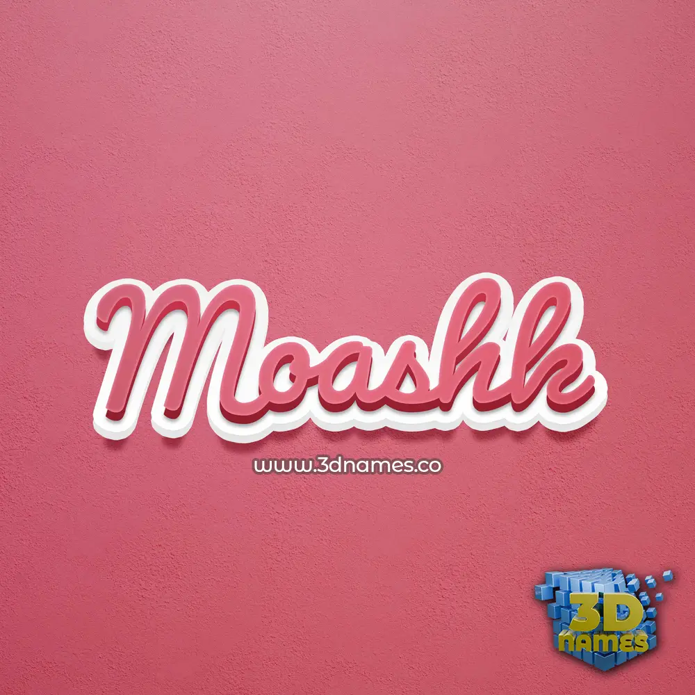 moashk in Red Scribble style - 3D name wallpaper
