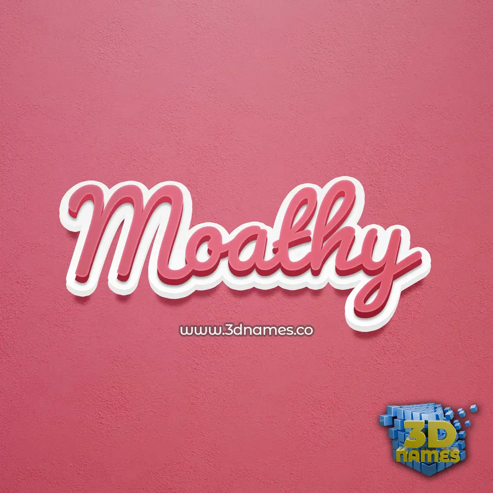 moathy in Red Scribble style - 3D name wallpaper