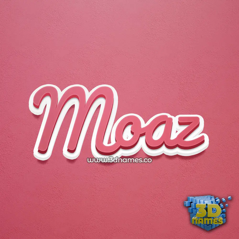 moaz in Red Scribble style - 3D name wallpaper