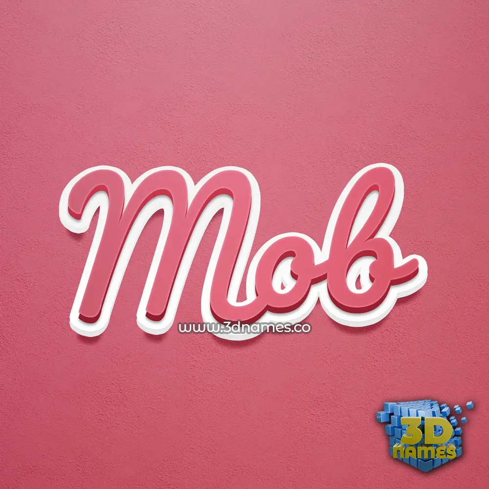 mob in Red Scribble style - 3D name wallpaper