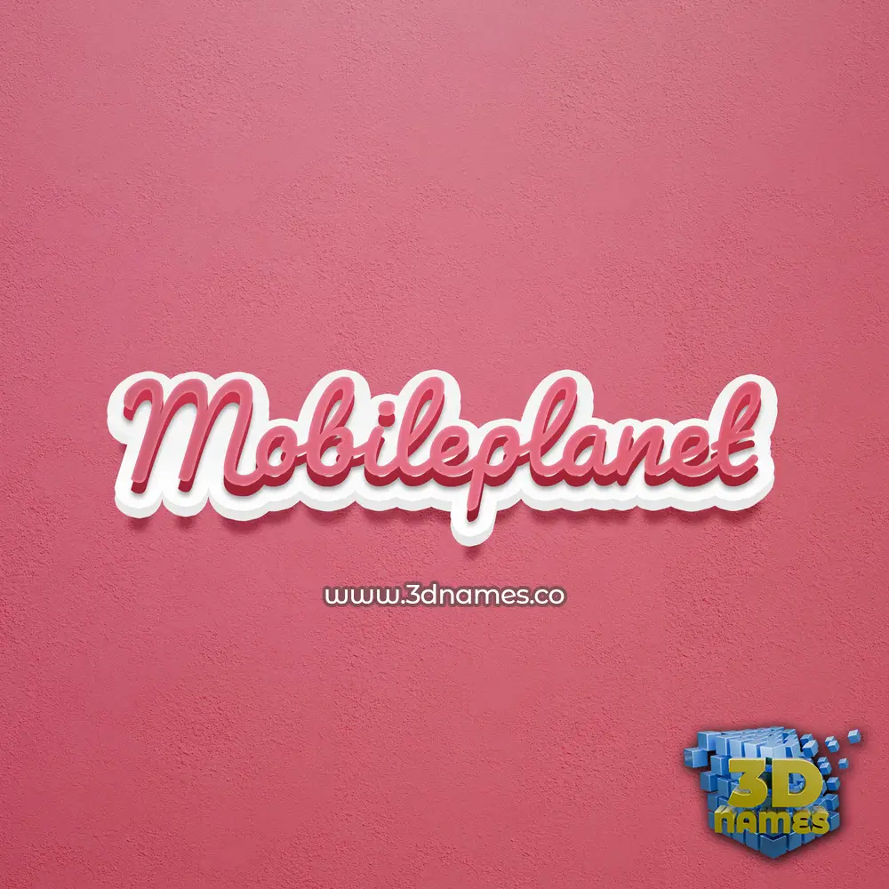 mobileplanet in Red Scribble style - 3D name wallpaper