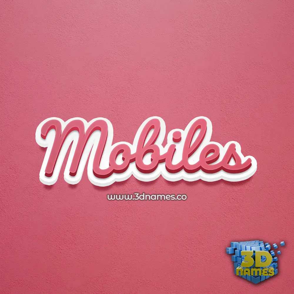 mobiles in Red Scribble style - 3D name wallpaper