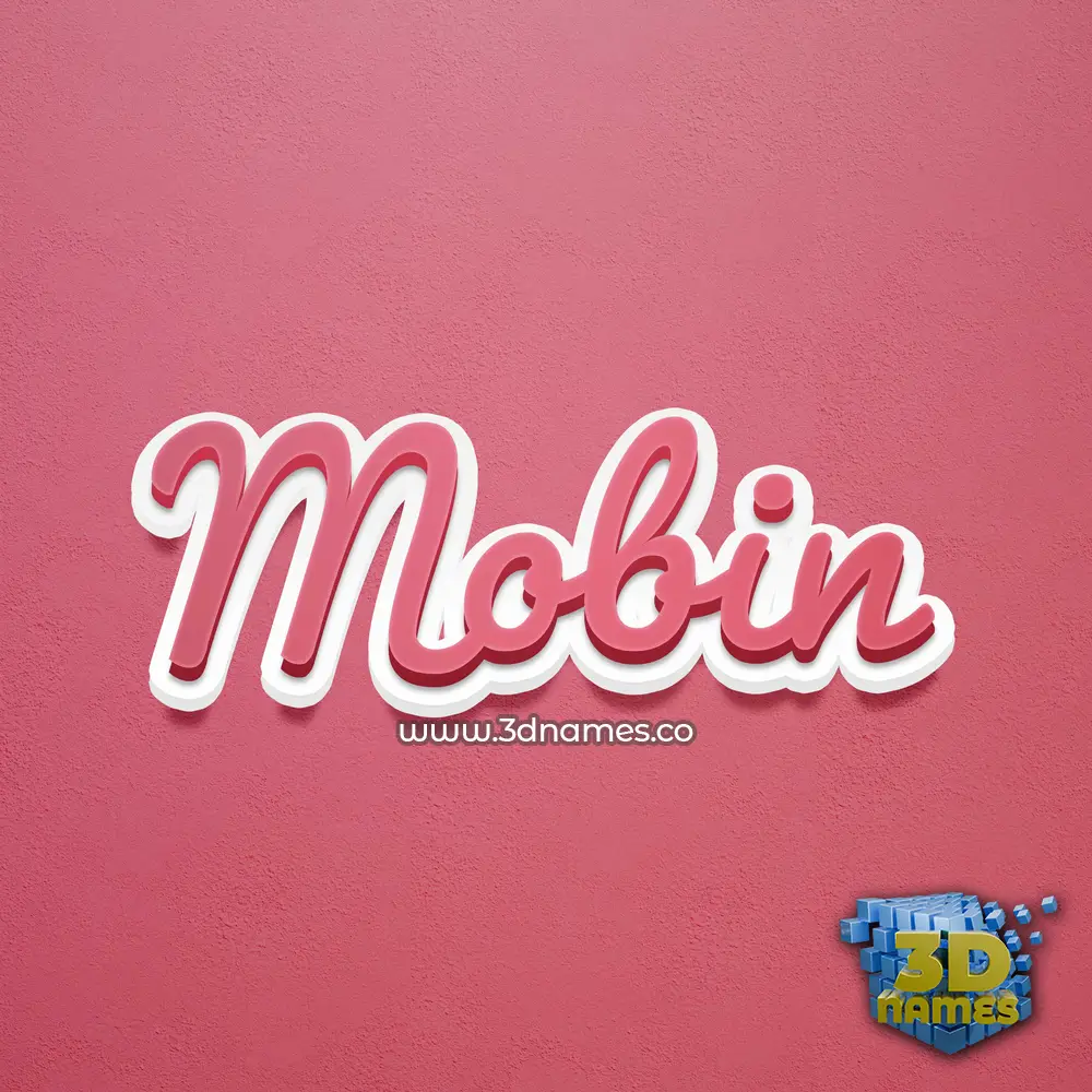 mobin in Red Scribble style - 3D name wallpaper