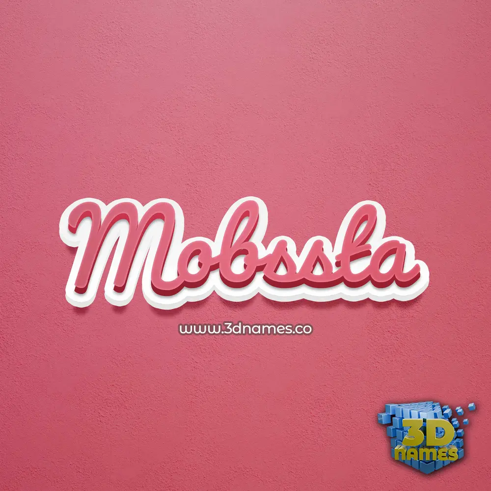 mobssta in Red Scribble style - 3D name wallpaper