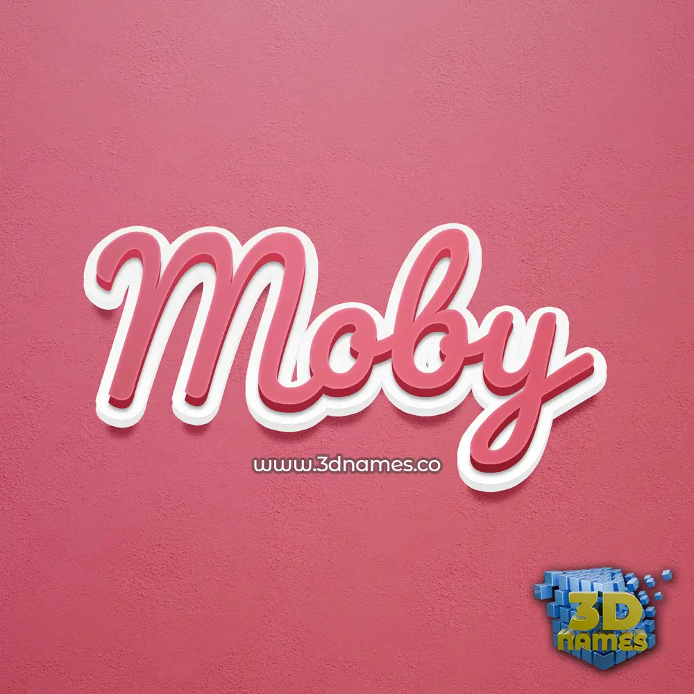 moby in Red Scribble style - 3D name wallpaper