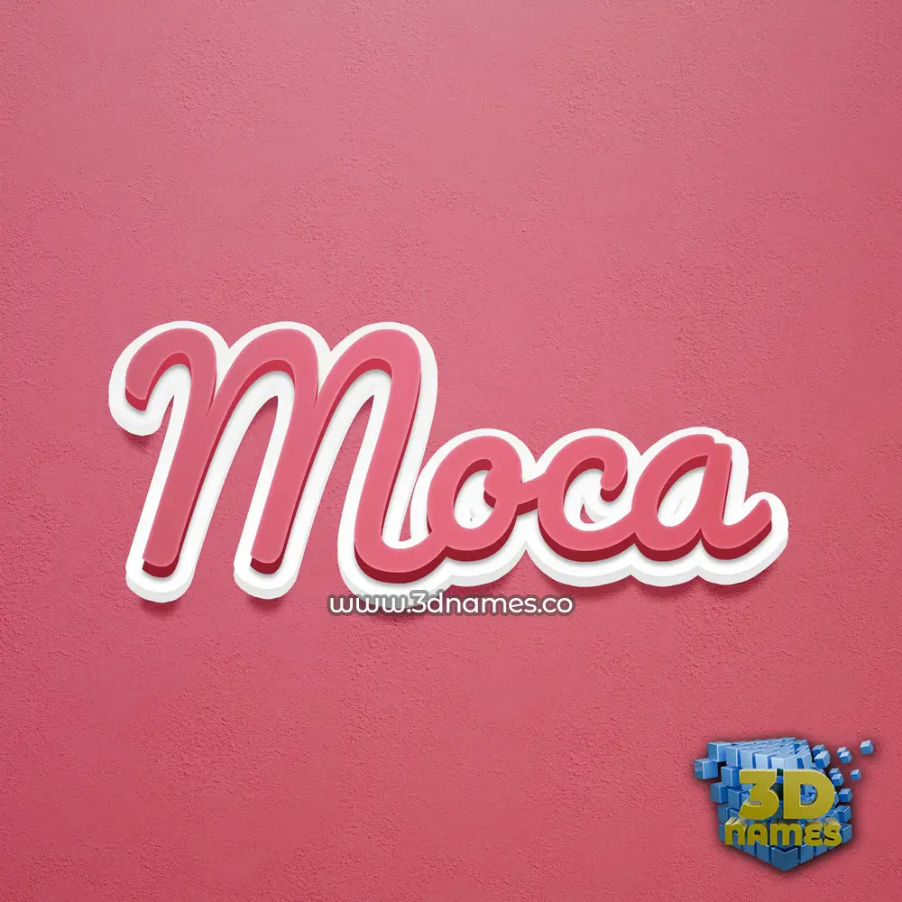 moca in Red Scribble style - 3D name wallpaper