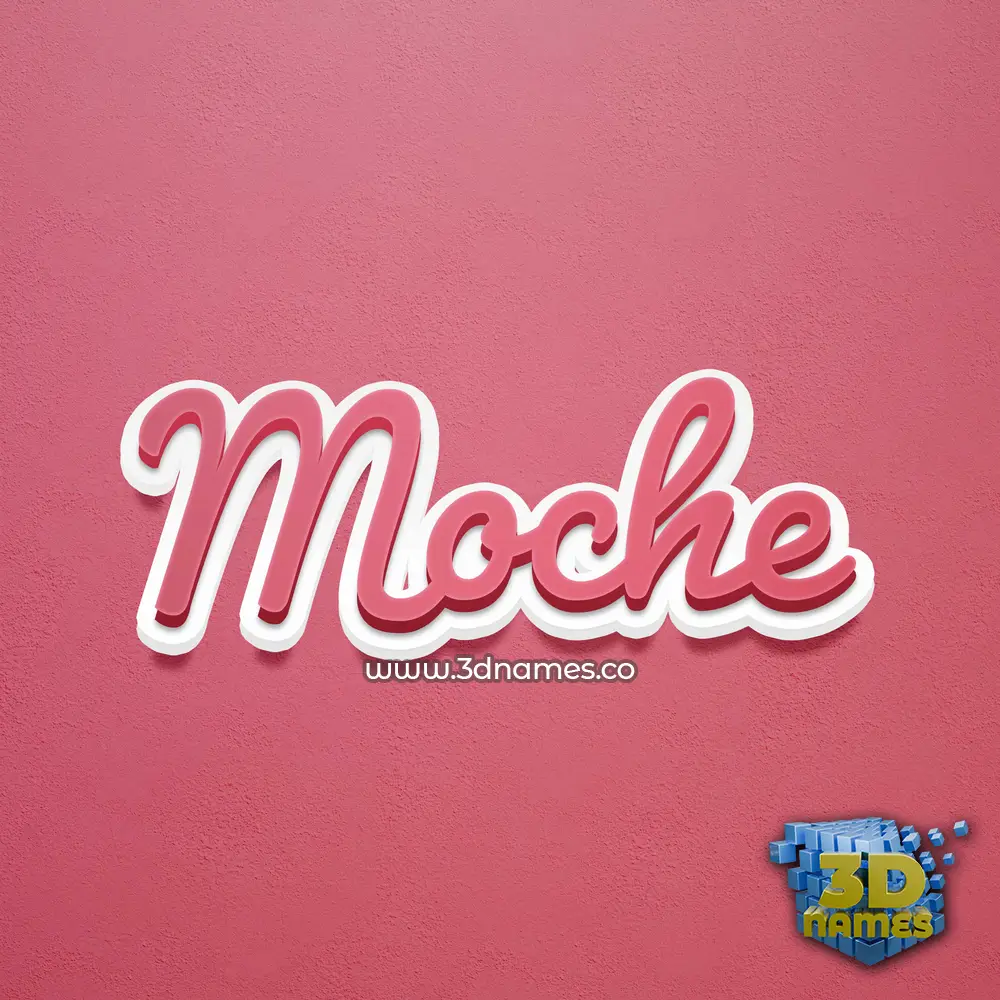 moche in Red Scribble style - 3D name wallpaper