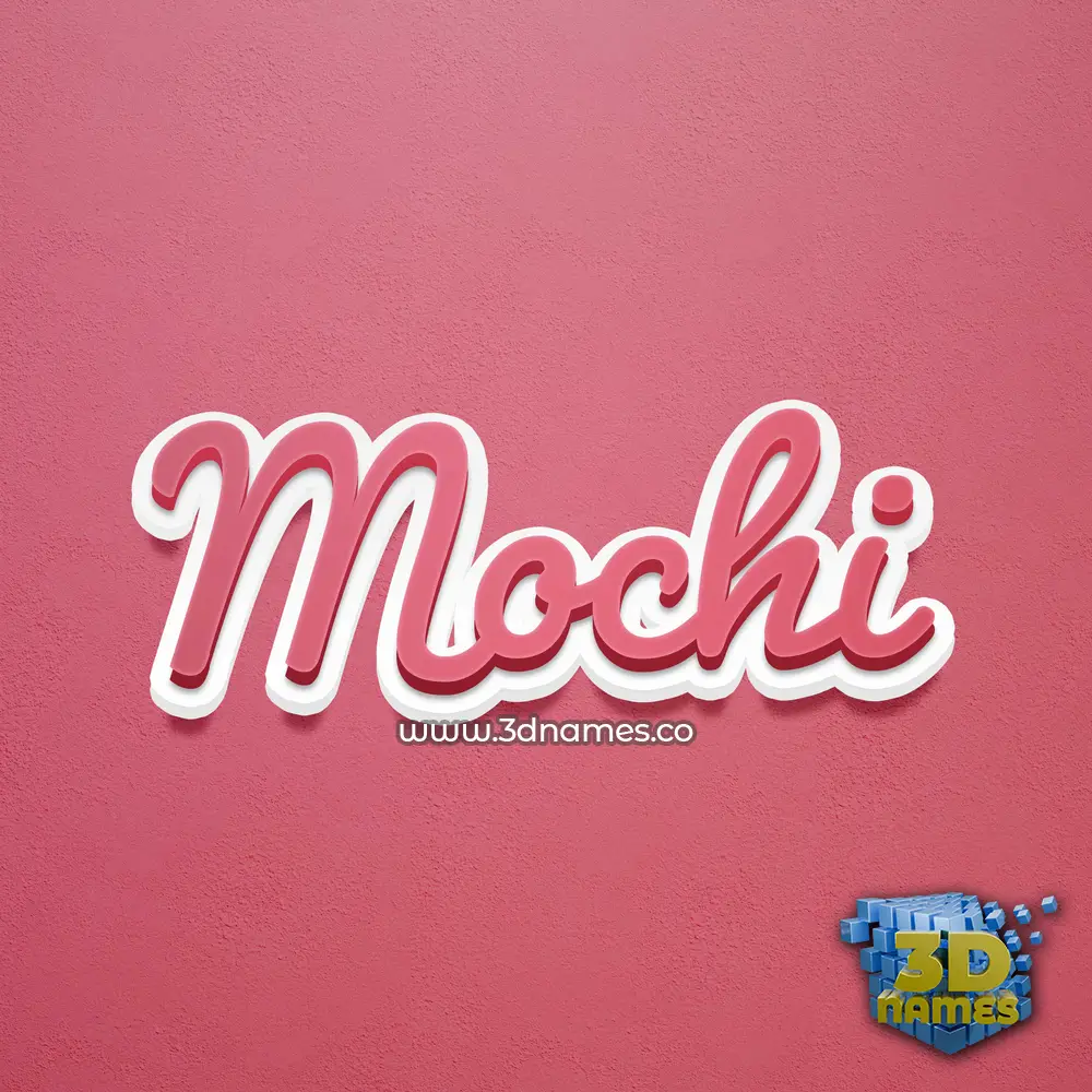 mochi in Red Scribble style - 3D name wallpaper