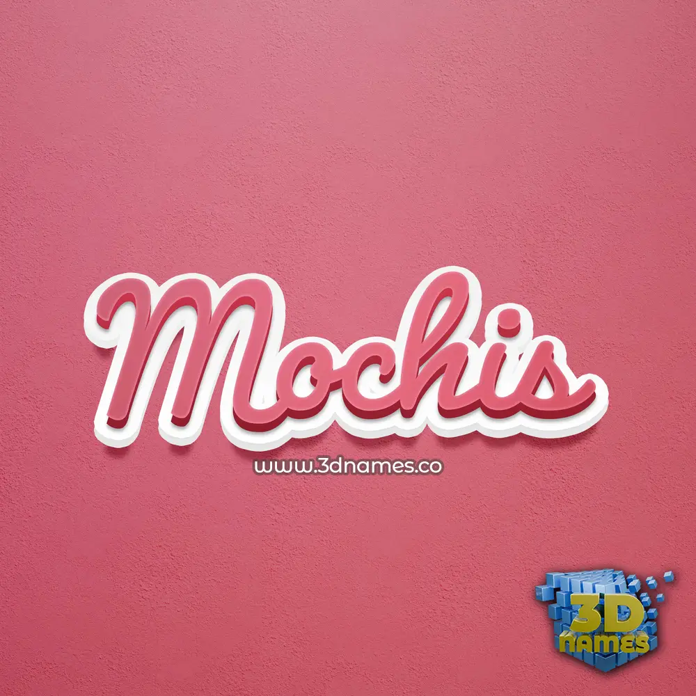 mochis in Red Scribble style - 3D name wallpaper