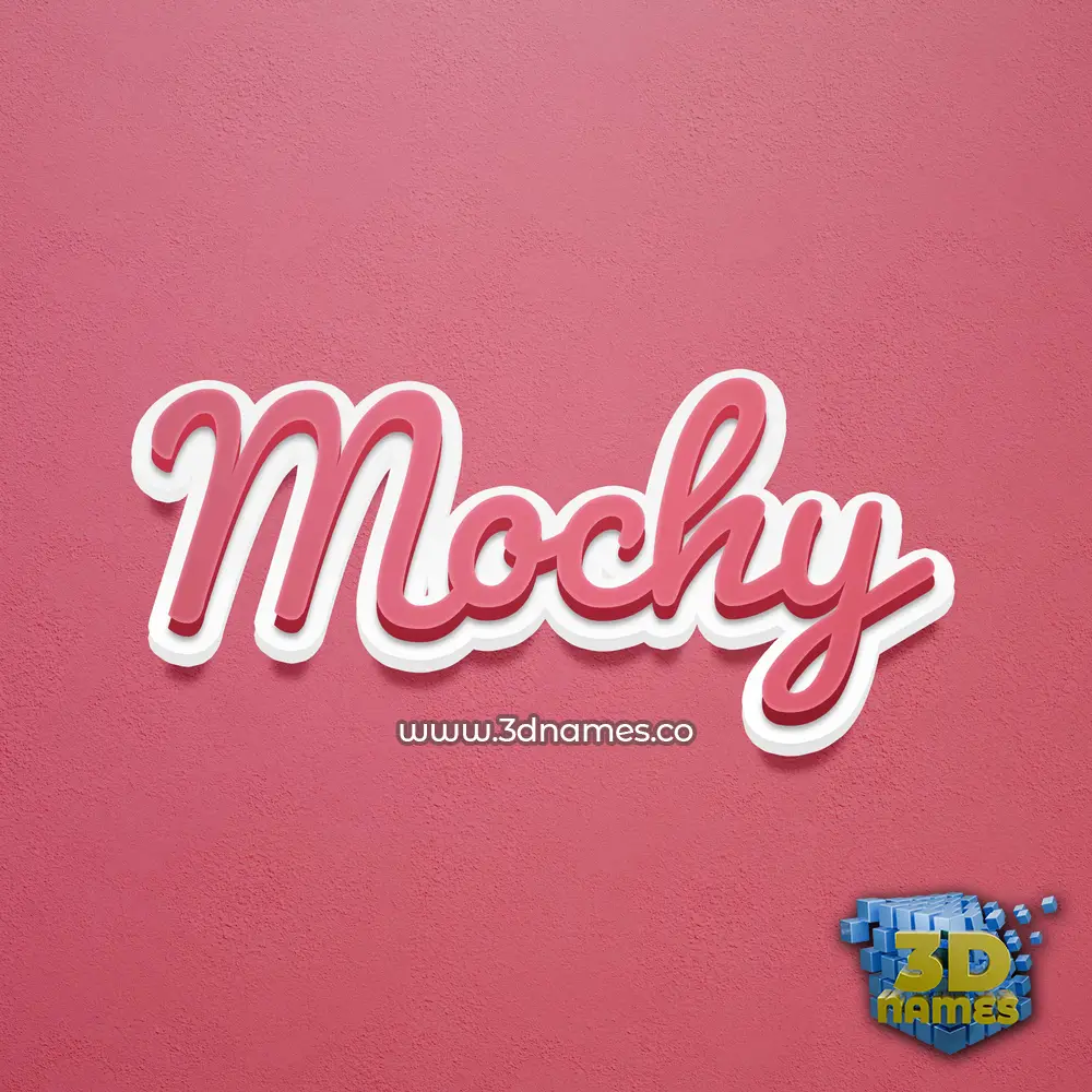 mochy in Red Scribble style - 3D name wallpaper