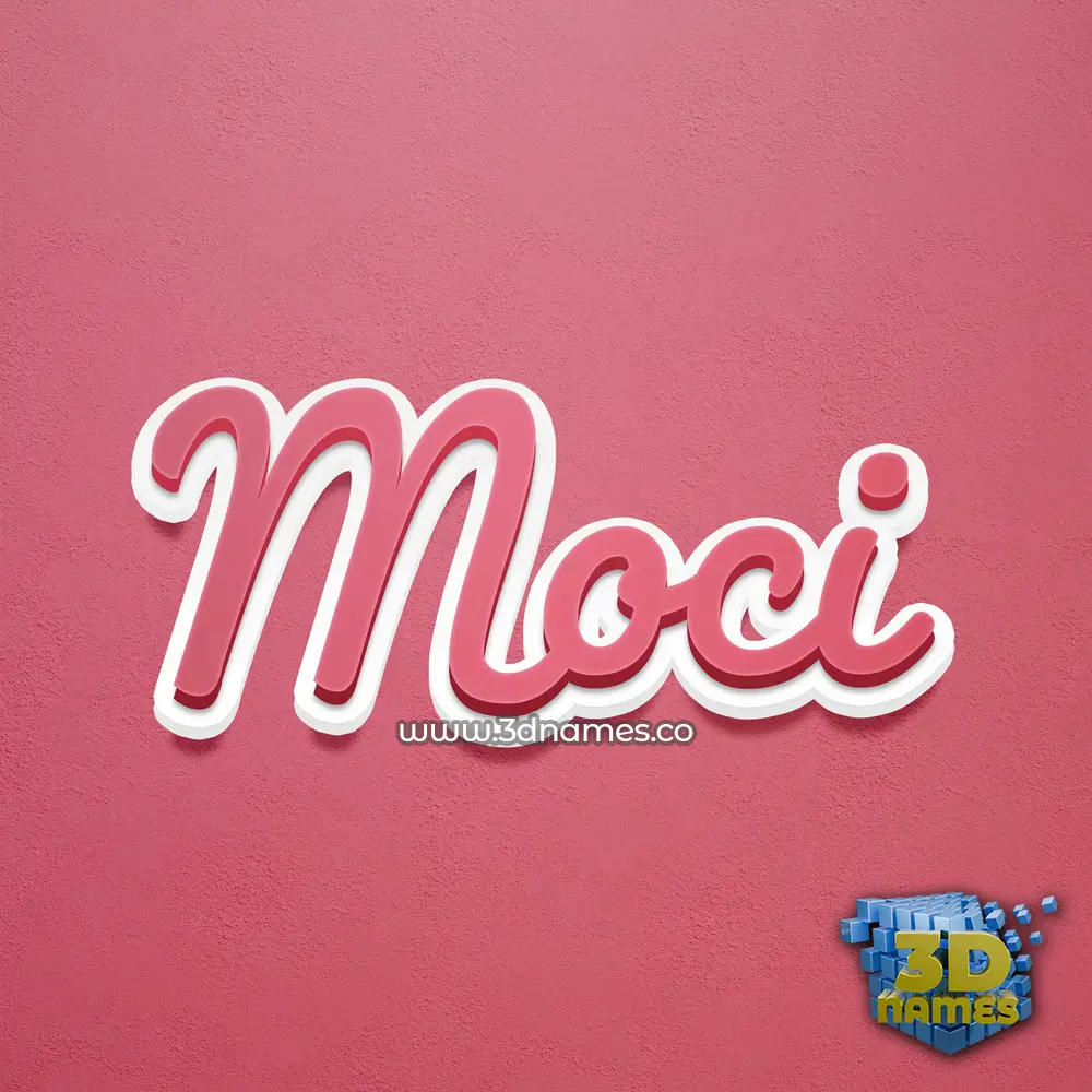 moci in Red Scribble style - 3D name wallpaper