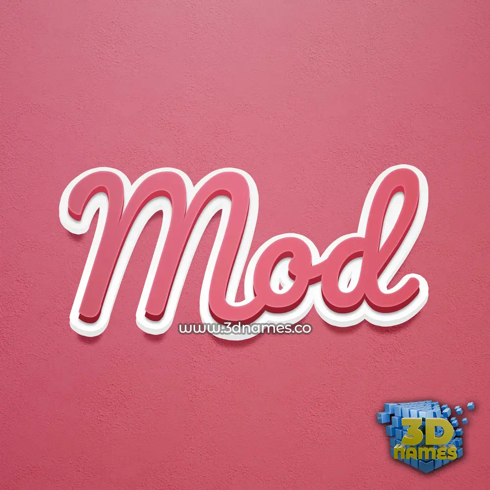 mod in Red Scribble style - 3D name wallpaper