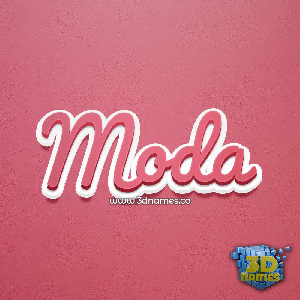 moda in Red Scribble style - 3D name wallpaper