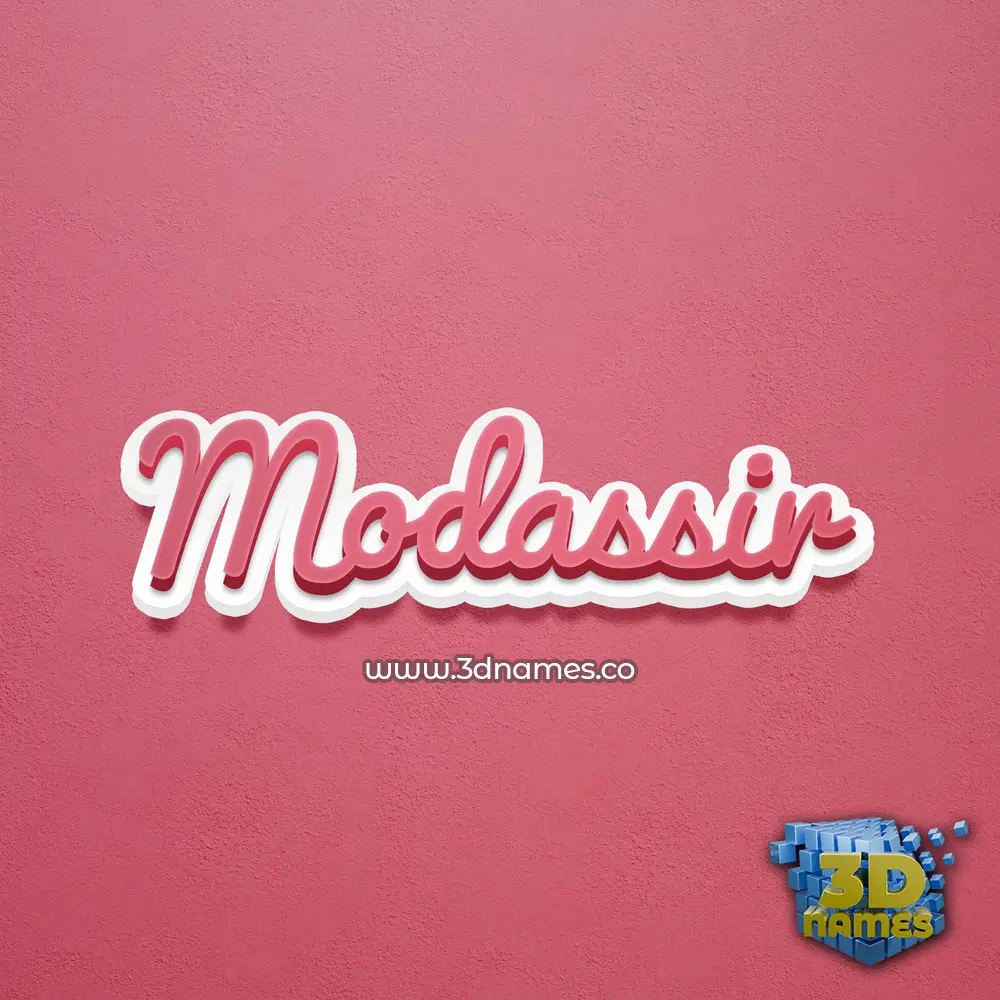 modassir in Red Scribble style - 3D name wallpaper