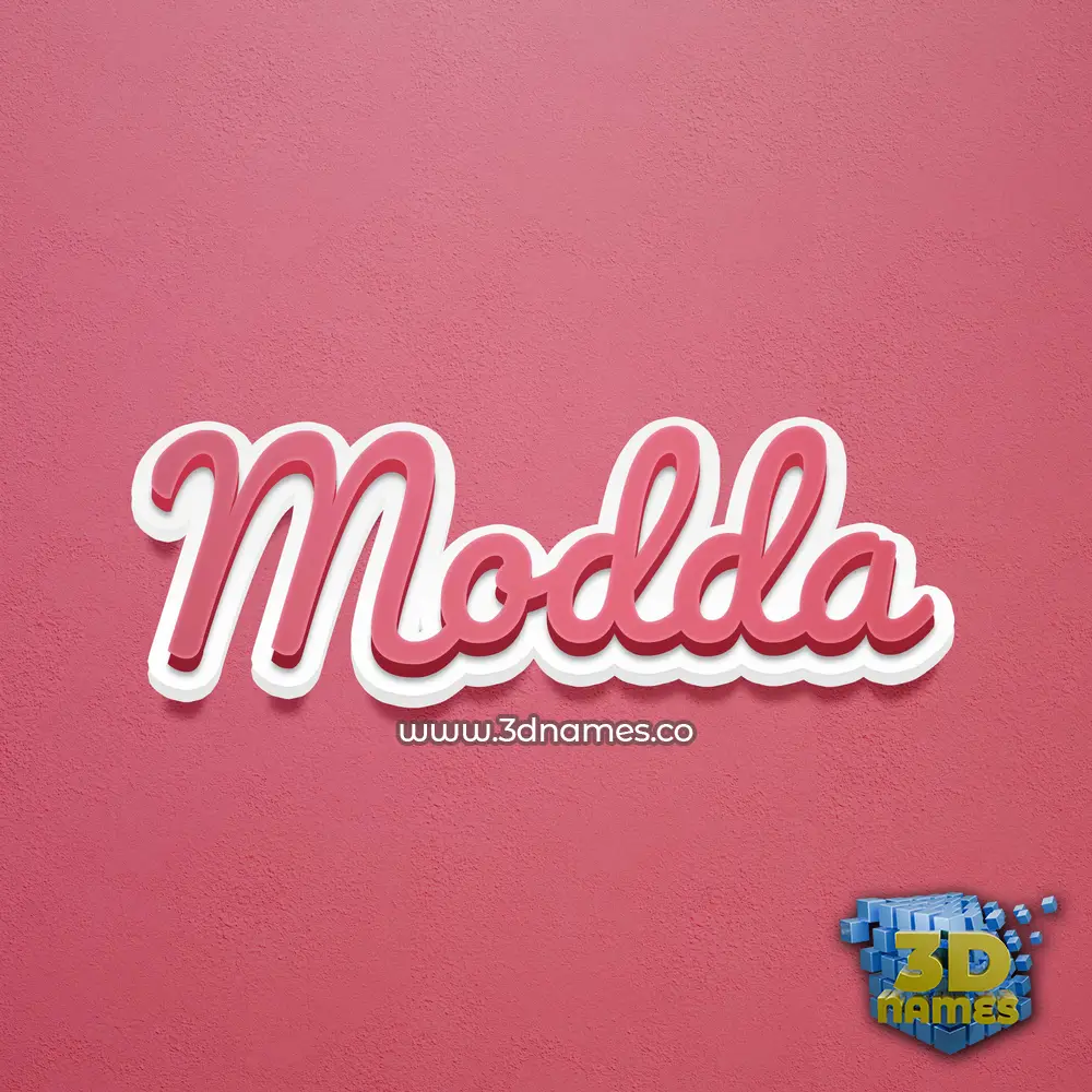 modda in Red Scribble style - 3D name wallpaper