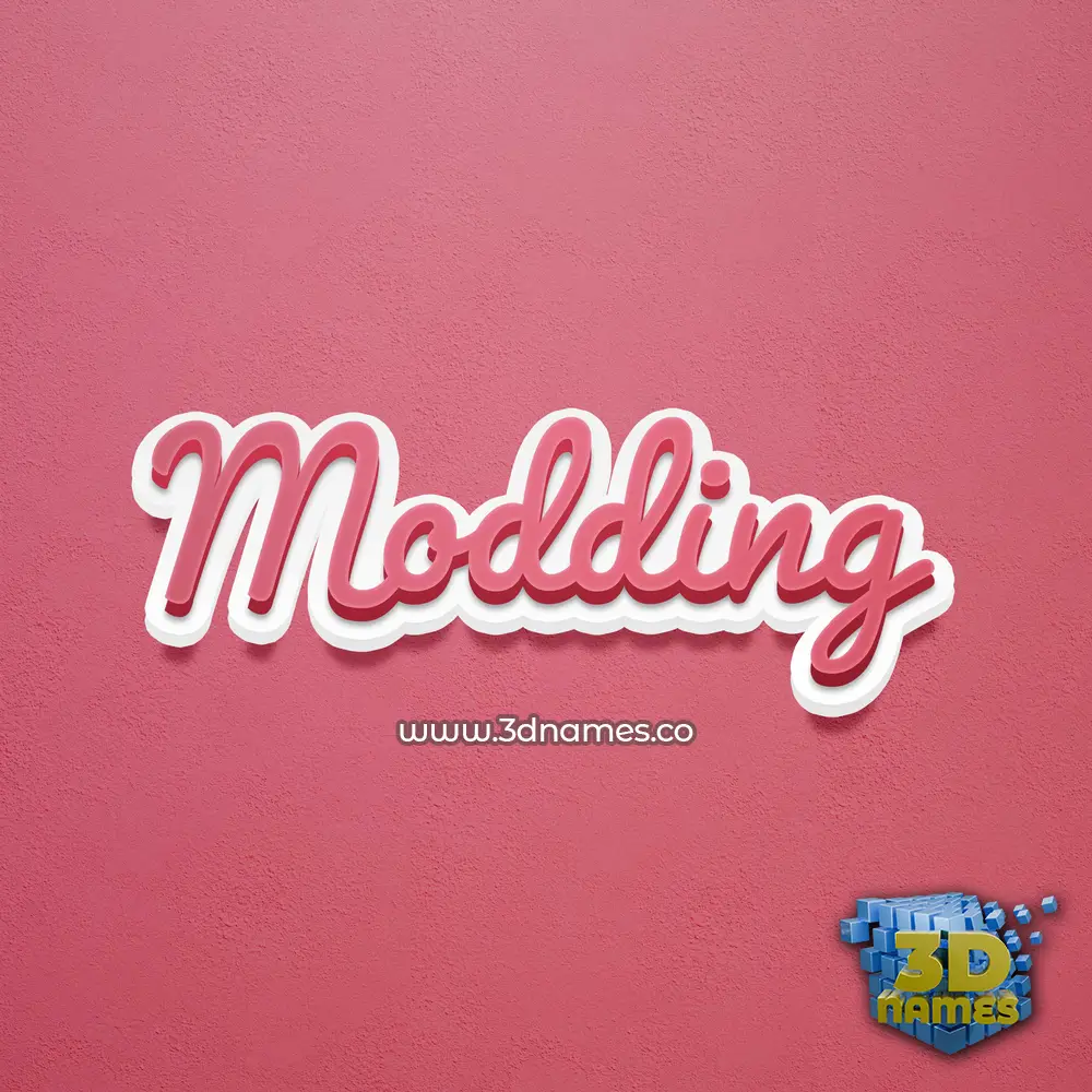 modding in Red Scribble style - 3D name wallpaper