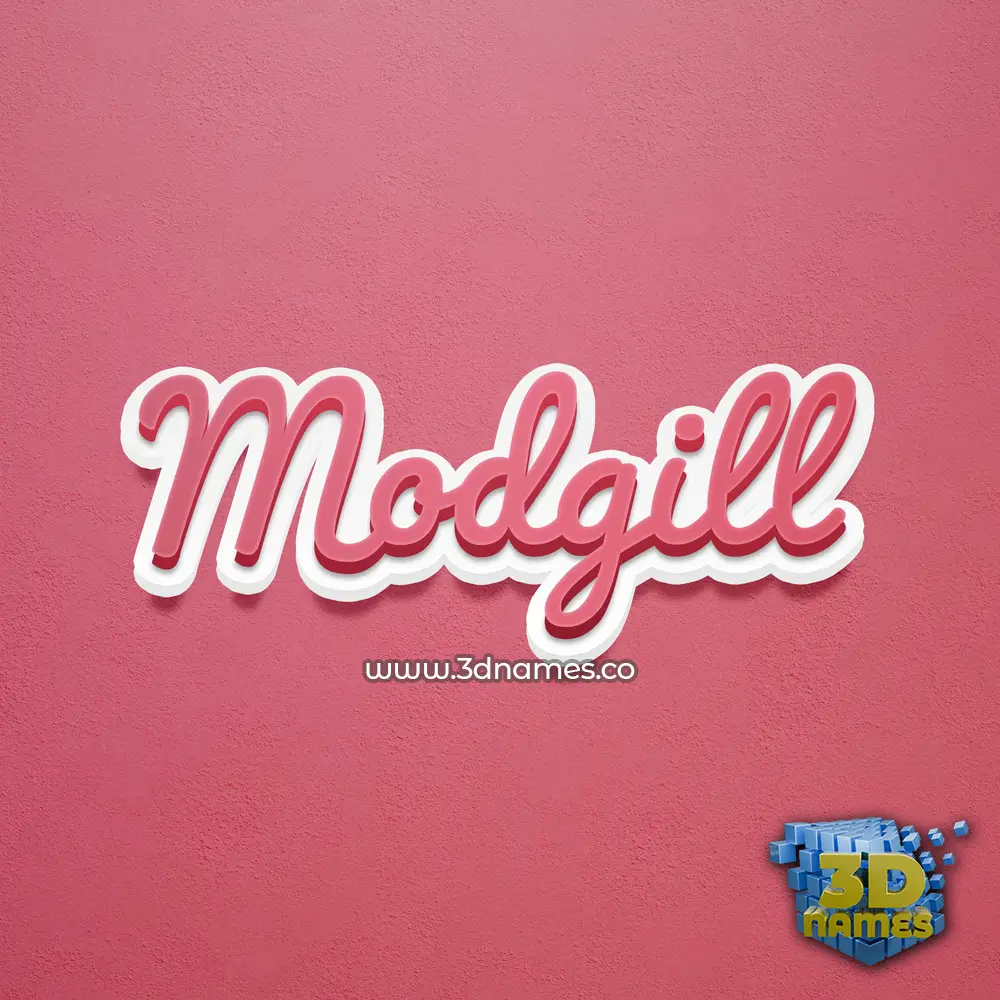 modgill in Red Scribble style - 3D name wallpaper