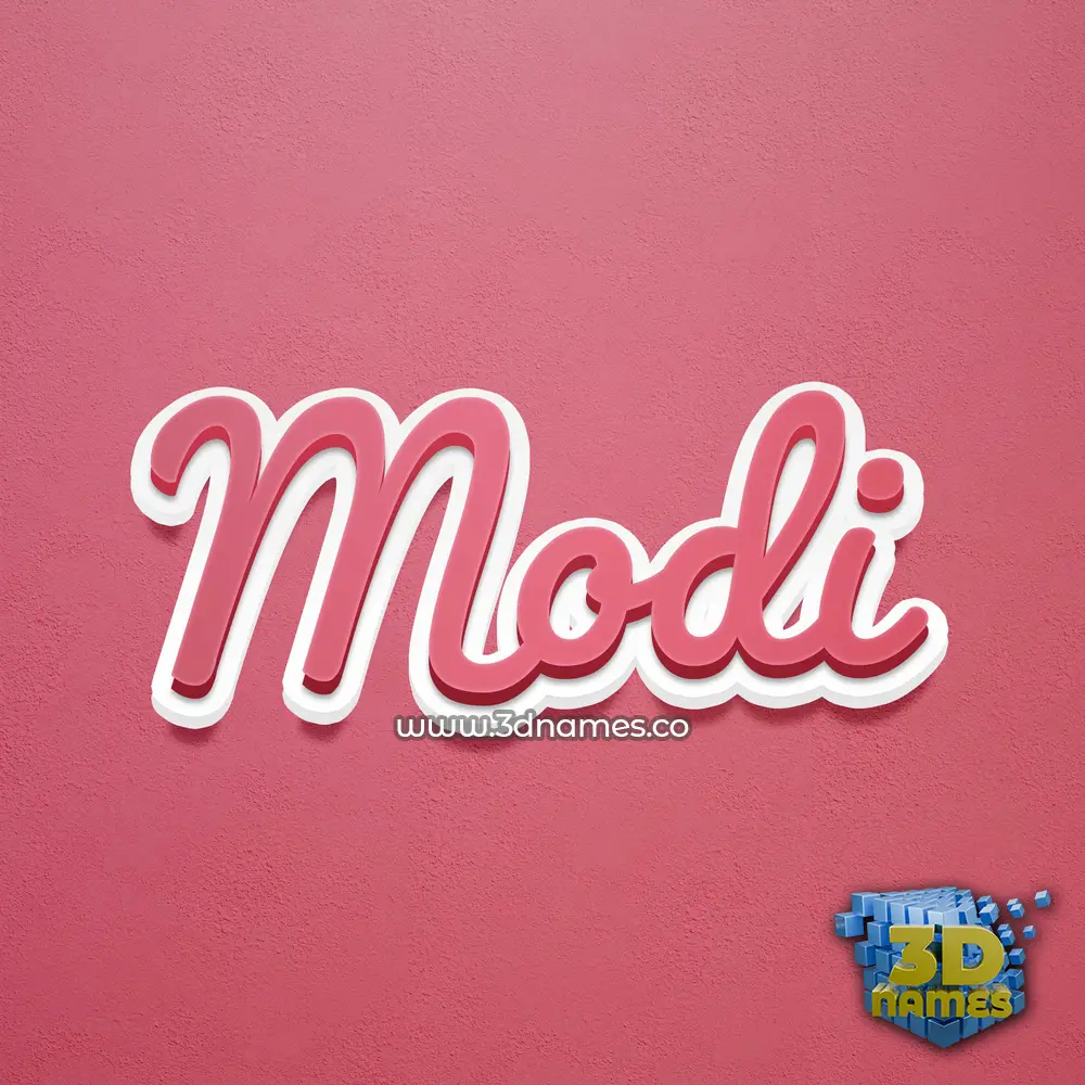 modi in Red Scribble style - 3D name wallpaper