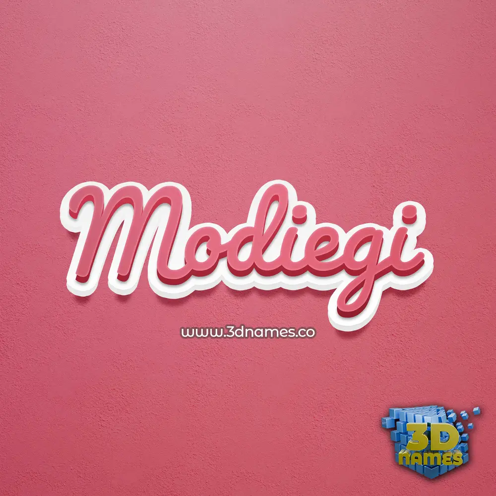 modiegi in Red Scribble style - 3D name wallpaper