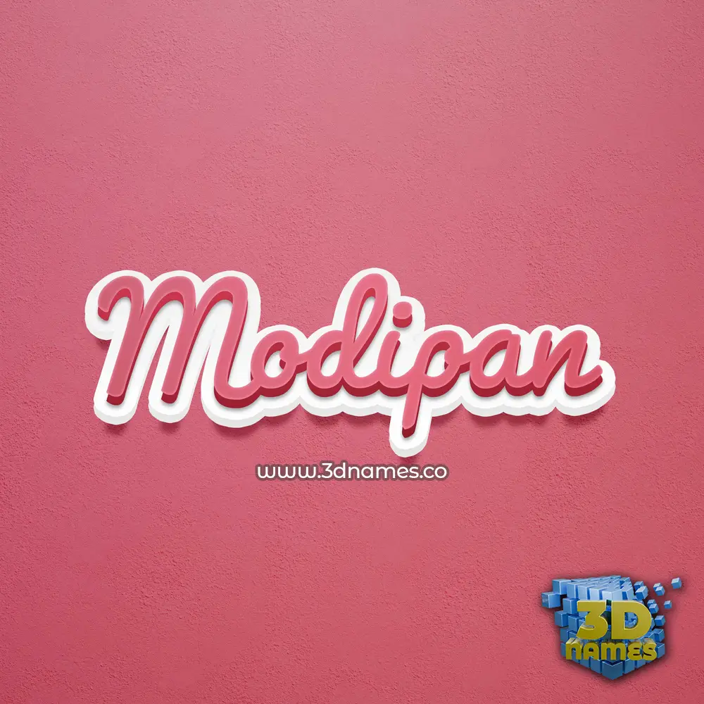 modipan in Red Scribble style - 3D name wallpaper
