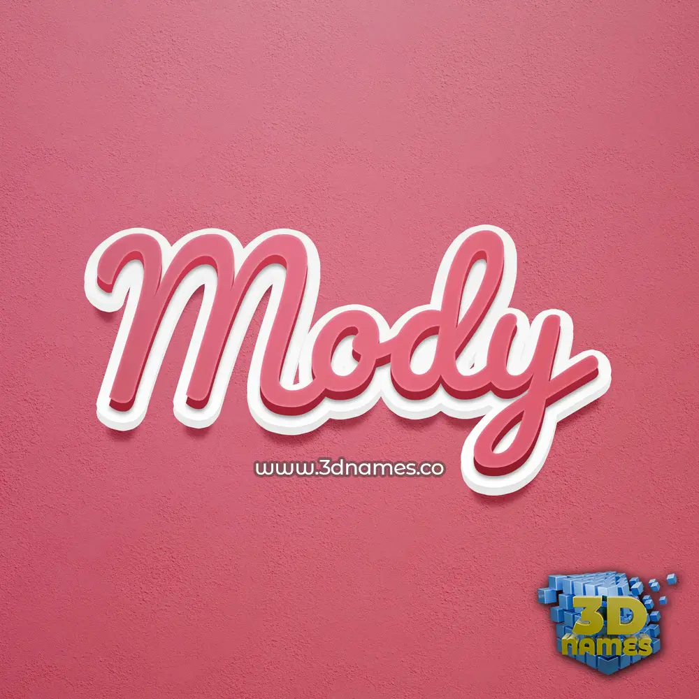 mody in Red Scribble style - 3D name wallpaper