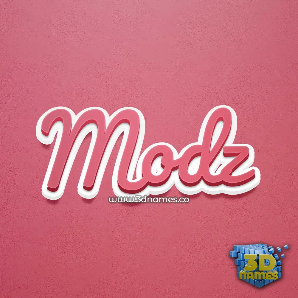modz in Red Scribble style - 3D name wallpaper