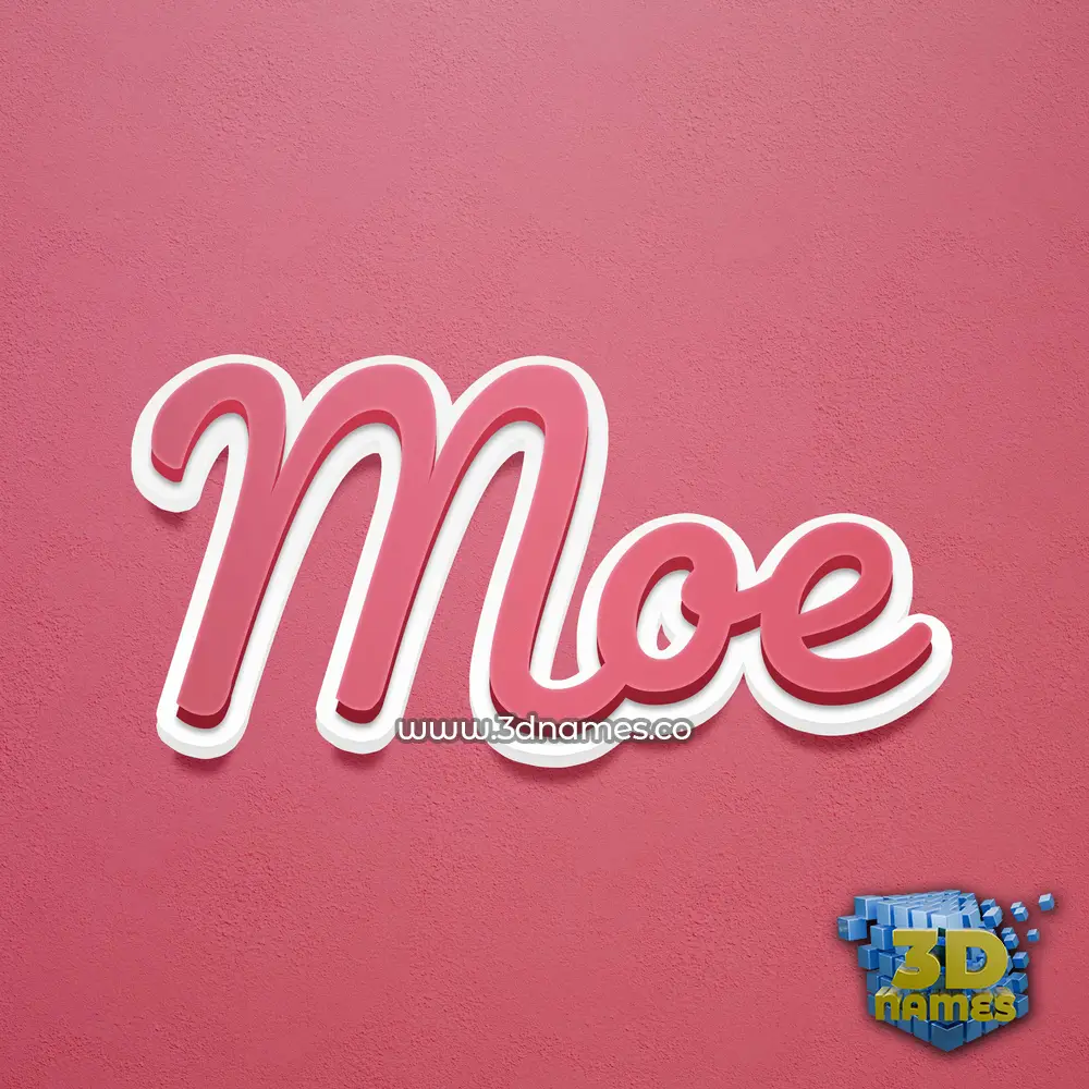 moe in Red Scribble style - 3D name wallpaper