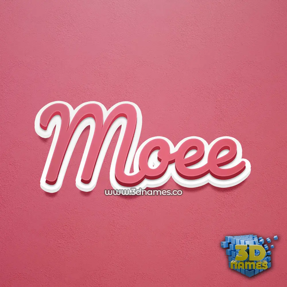 moee in Red Scribble style - 3D name wallpaper
