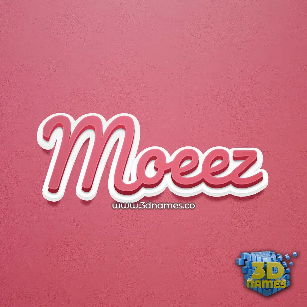 moeez in Red Scribble style - 3D name wallpaper