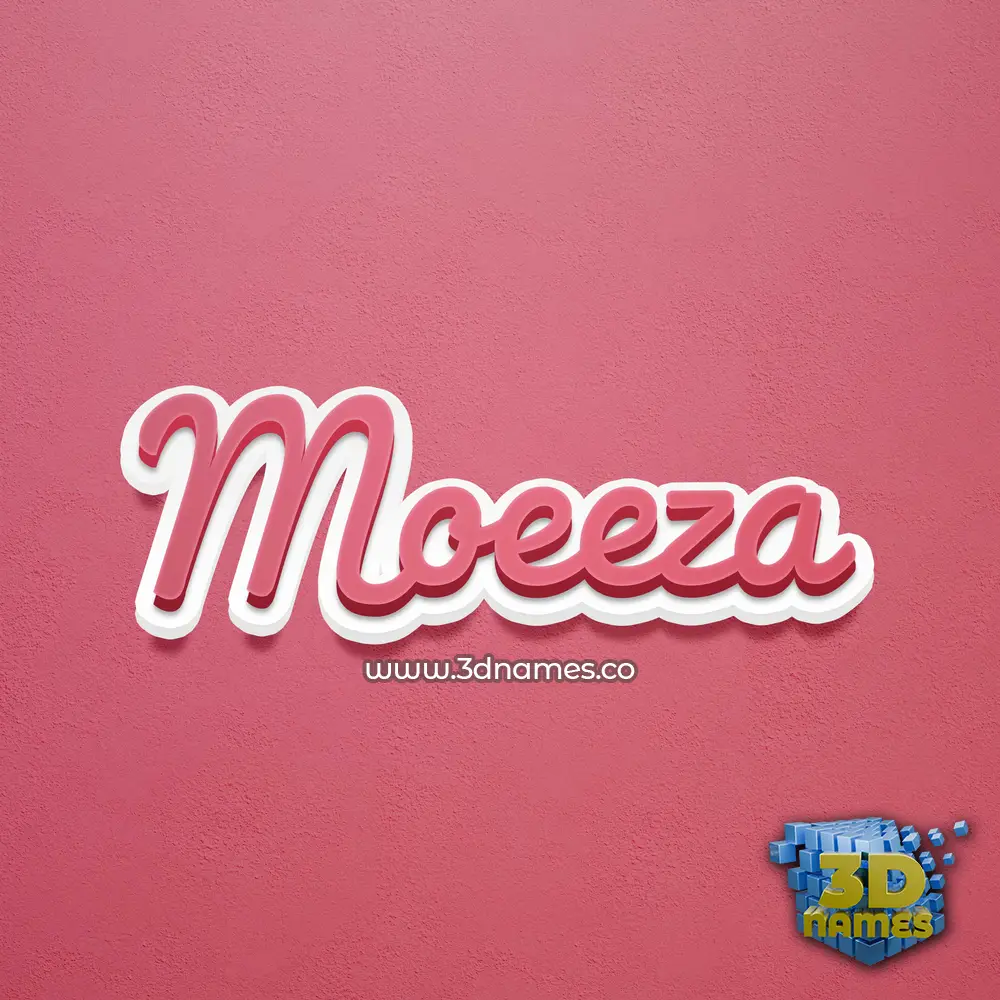 moeeza in Red Scribble style - 3D name wallpaper