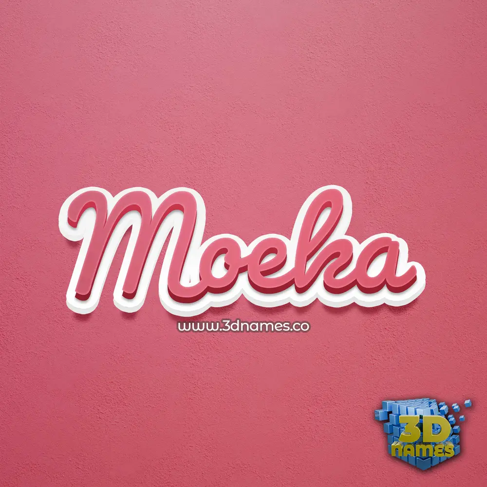 moeka in Red Scribble style - 3D name wallpaper