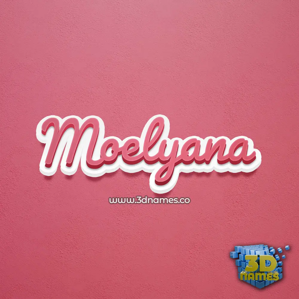 moelyana in Red Scribble style - 3D name wallpaper