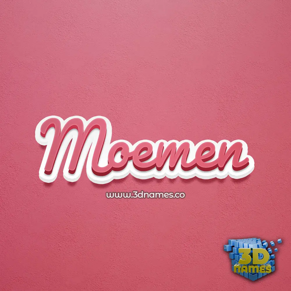 moemen in Red Scribble style - 3D name wallpaper
