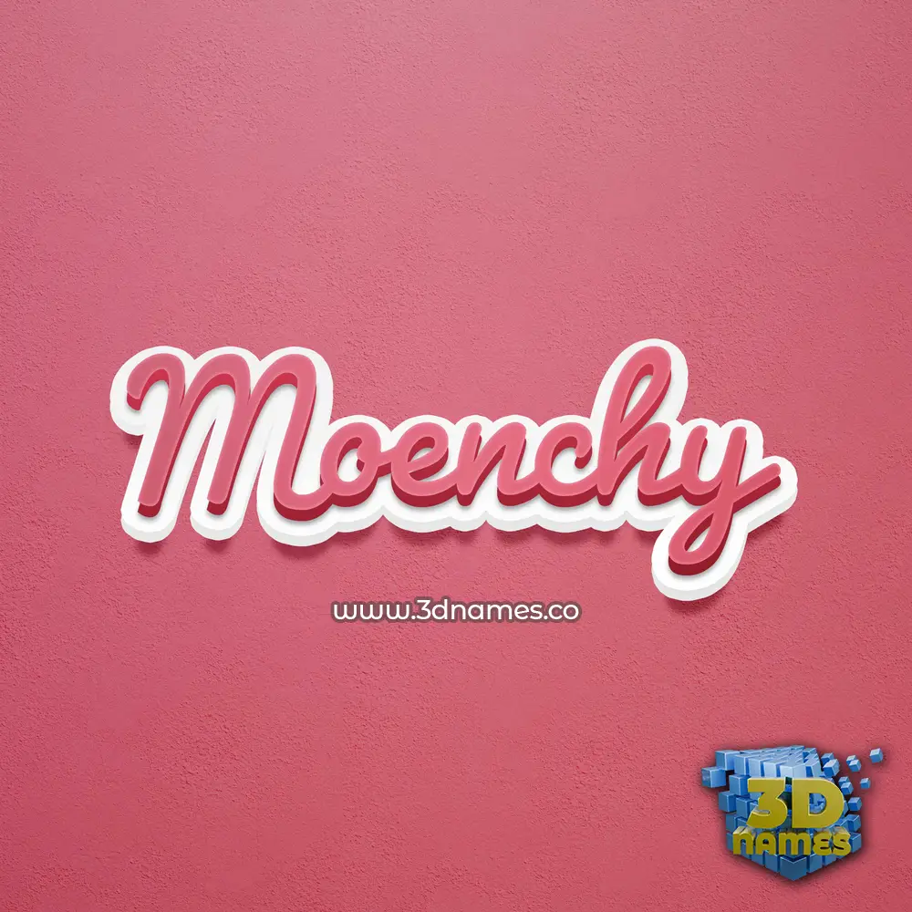 moenchy in Red Scribble style - 3D name wallpaper