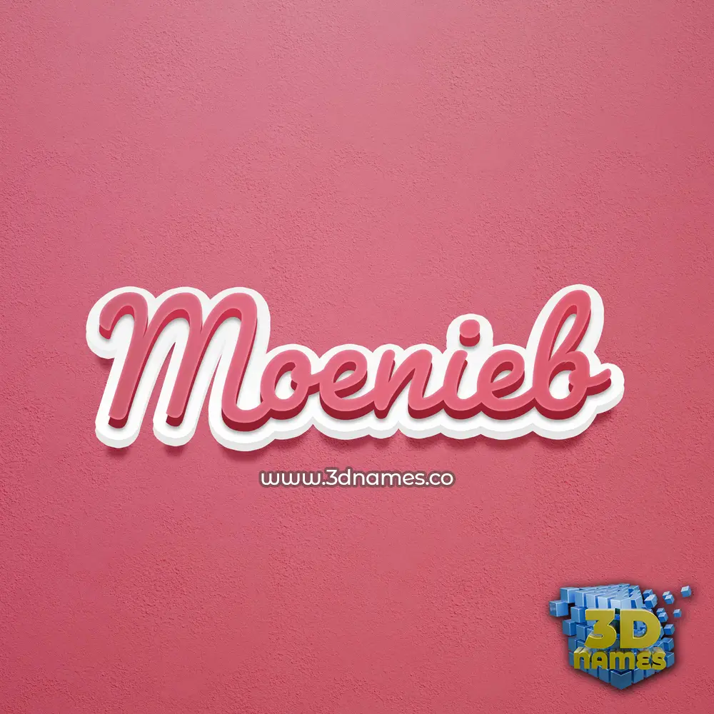 moenieb in Red Scribble style - 3D name wallpaper